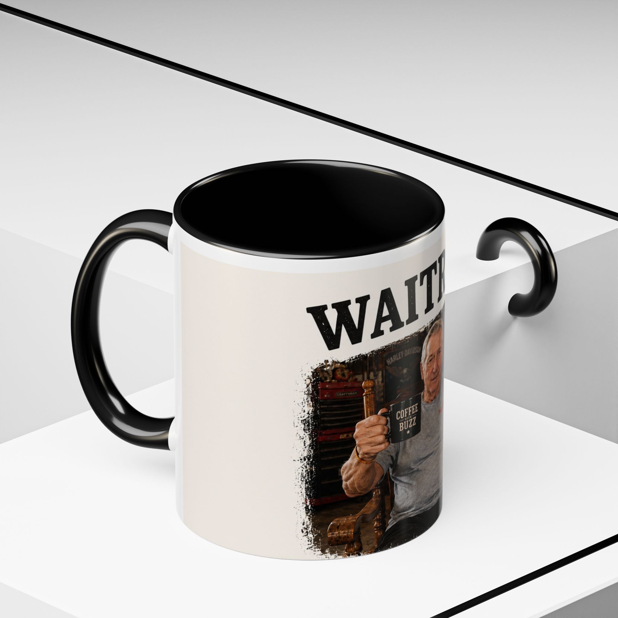 Coffee Mug - "Coffee with Buzz" Bee Coffee Cup, Funny Coffee Lover Gift (11/15oz)