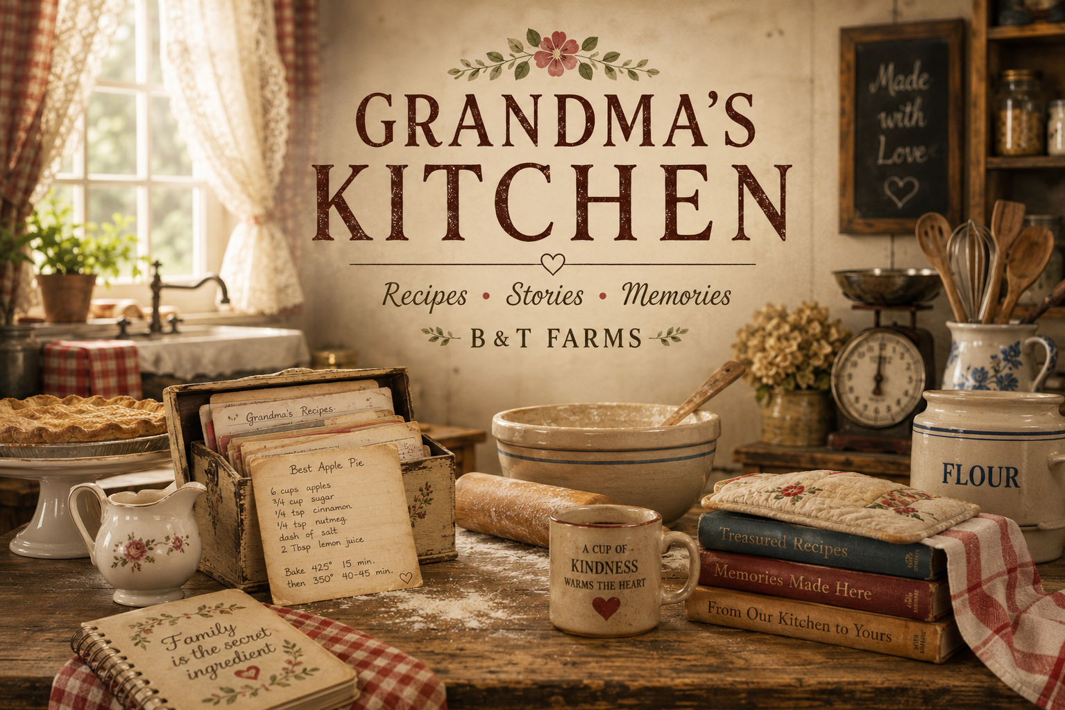 GRANDMA’S KITCHEN

Recipes • Stories • Memories

B&T FARMS ❤️